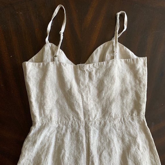 Reformation Sand Beige Torta Linen Jumpsuit Size 10 - Picture 12 of 15